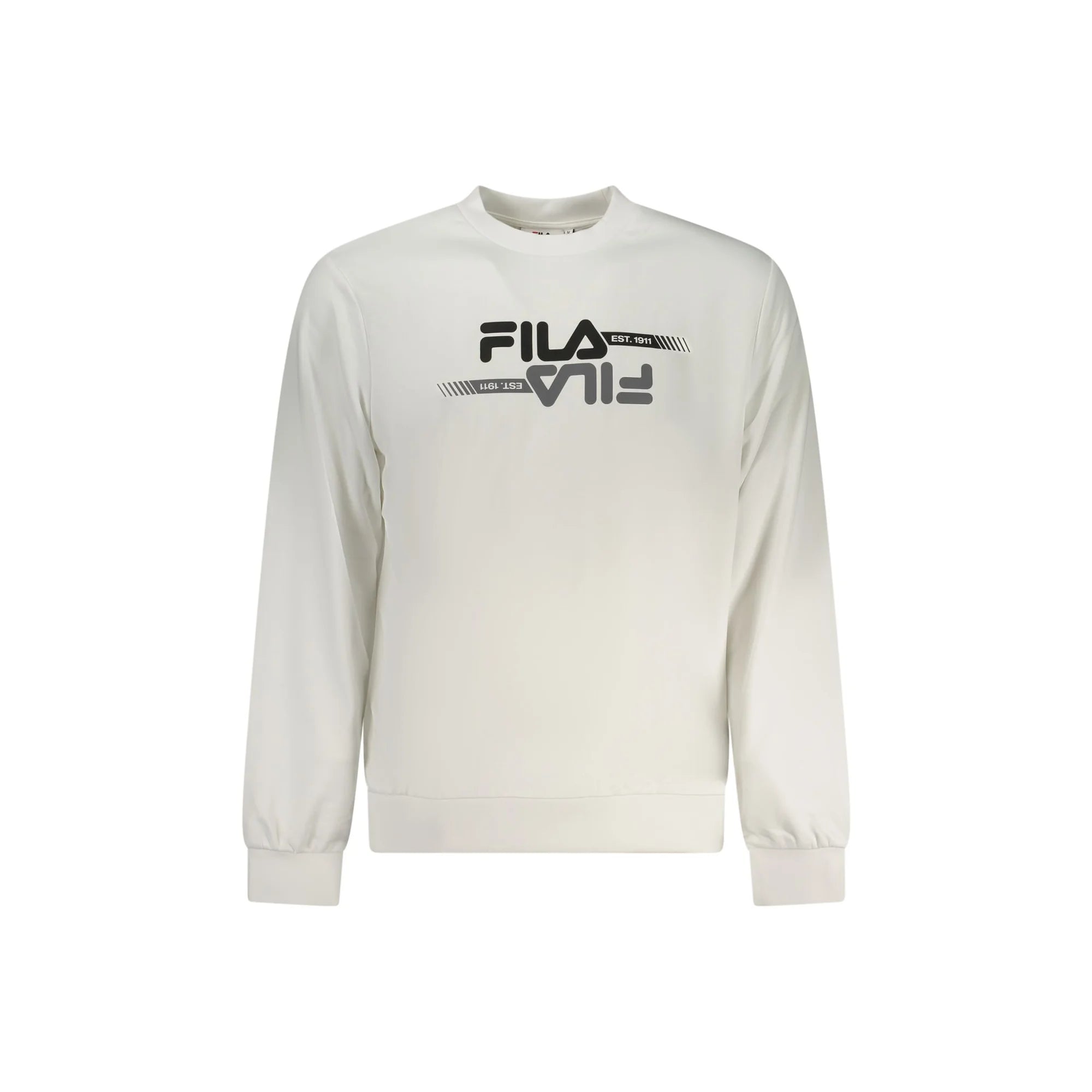 Fila Felpa Uomo Bianca Girocollo Garzata Logo Felpe Bianco - foto prodotto